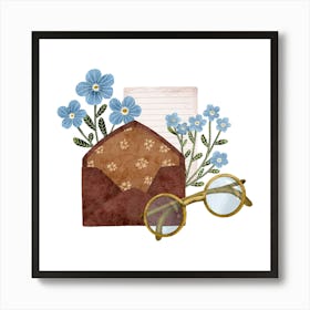 Forget Me Not and love letter Art Print