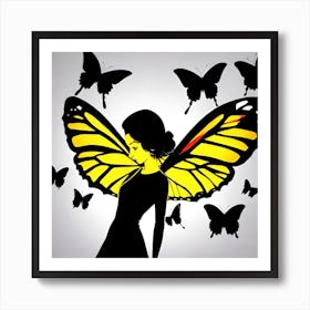 Butterfly Girl 5 Art Print