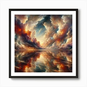 Clouds Reflected In Water Art Print