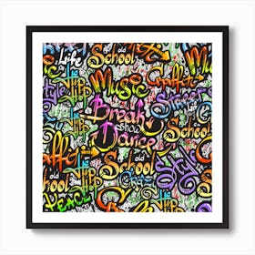 Graffiti Word Seamless Pattern Art Print