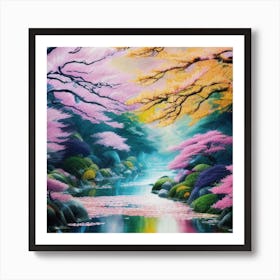 River Of Cherry Blossoms Art Print