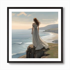 Girl By The Sea Art Print