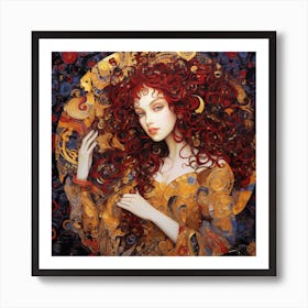 Woman With Red Hair Art Print