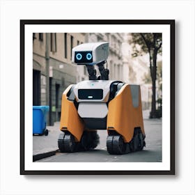 Robot On The Street 59 Art Print