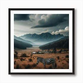 Zebra In The Grass 3 Art Print