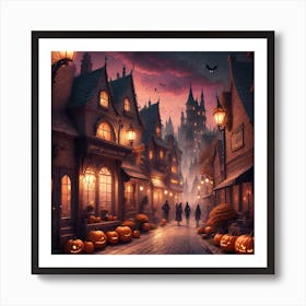 Halloween Street 1 Art Print