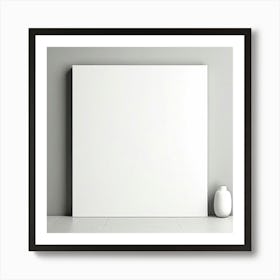 Mock Up Blank Canvas White Pristine Pure Wall Mounted Empty Unmarked Minimalist Space P (9) Art Print