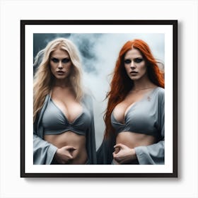Two Women With Red and blond Hair Art Print