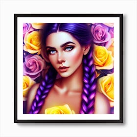 Purple Roses Beauty Art Print