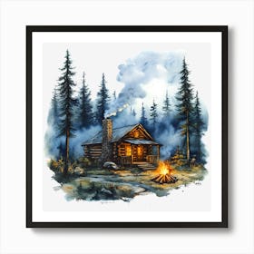 Cabin In The Woods 1 Art Print