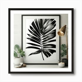 Black And White Palm Leaf Print Art Print