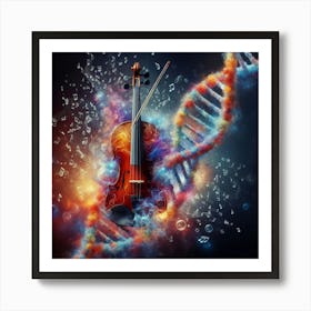 Violin And Dna Art Print