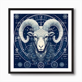 Astrological Ram Art Print