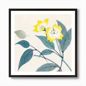 Yellow Flowers In The Rain Art Print