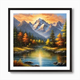 Sunset In The Mountains 9 Art Print