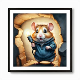 Hamster In A Cave 2 Art Print