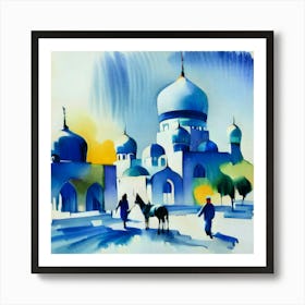 Watercolor Of A Mosque Art Print