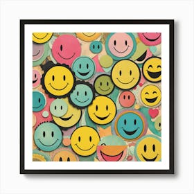 Smiley Faces Art Print