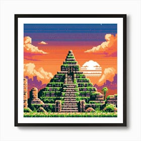 8-bit ancient temple 2 Art Print