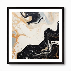 Black And White Abstract Painting Art Print