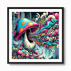 Mushroom City 3 Art Print