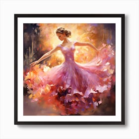 Dancer In Pink Dress Art Print