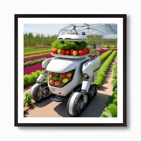 Robot In A Greenhouse 1 Art Print