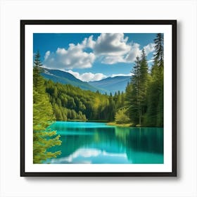 Blue Lake In The Mountains 18 Art Print