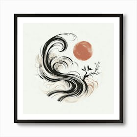 Chinese Ink Painting Yin Yang Art Print