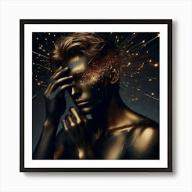 Portrait Of A Man With Sparkles Art Print