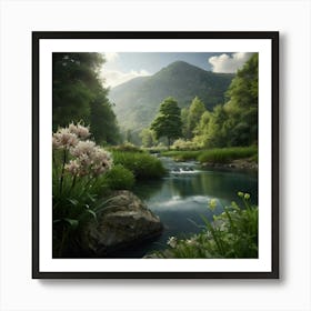 River In The Mountains 1 Art Print