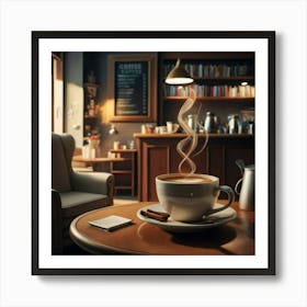 Coffee Cup In A Coffee Shop Art Print