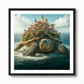 Turtle In The Sea Art Print