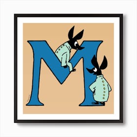 Moomin Collection Alphabet Letter M Art Print