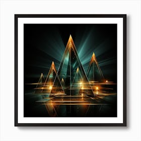 Abstract Golden Triangles 1 Art Print