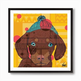 Dexter Dachshund Square Art Print