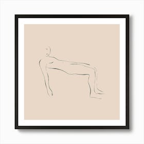 Nude drawing of a woman lying down Art Print