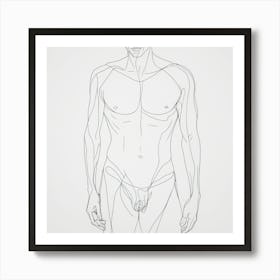 Male Figure Drawing adult mature Art Print