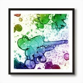 Watercolor Abstraction Baby Elephant Art Print