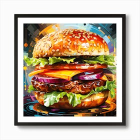 Burger Art Fusion Modern Delight Art Print