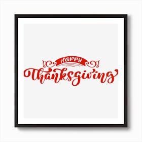 Happy Thanksgiving Lettering Art Print