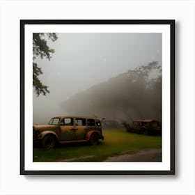 Old Cars In The Fog 4 Art Print