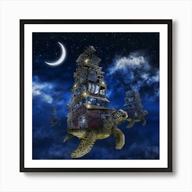 Turtles in the Night Art Print