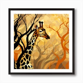 Giraffe In The Forest Art Print