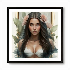 Girl In Water 3 Art Print