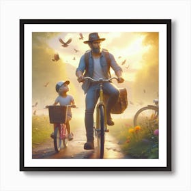 Father And His Daughter Art Print