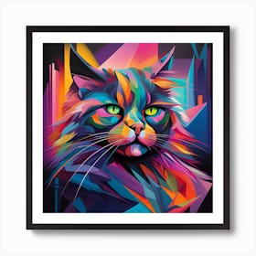 Colorful Cat 3 Art Print