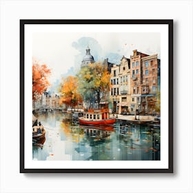 Aqua Dreams Capturing Amsterdam S Canal Charm In Summer Hues Art Print
