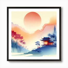 Chinese Landscape Painting 11 Art Print