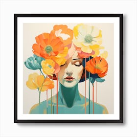 floral woman 7 Art Print